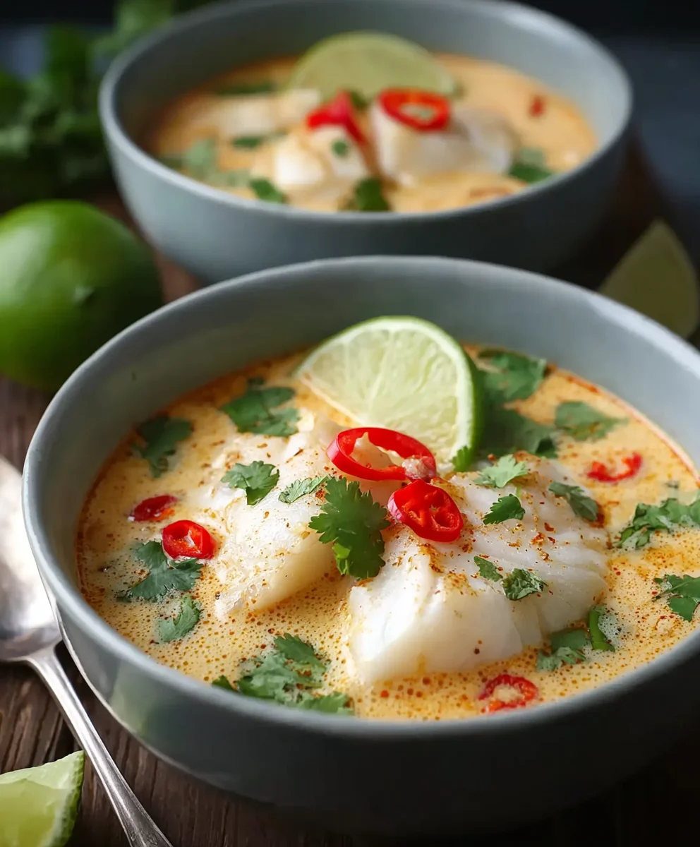 Coconut Lime Fish Soup - Flavorful Delight