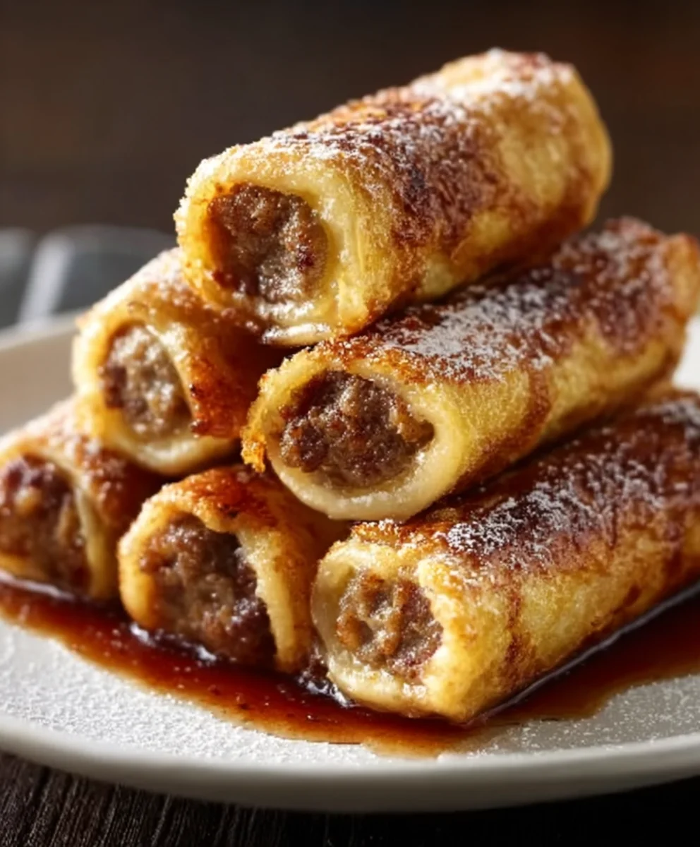 Beef Sausage French Toast Roll-Ups Quick Recipe