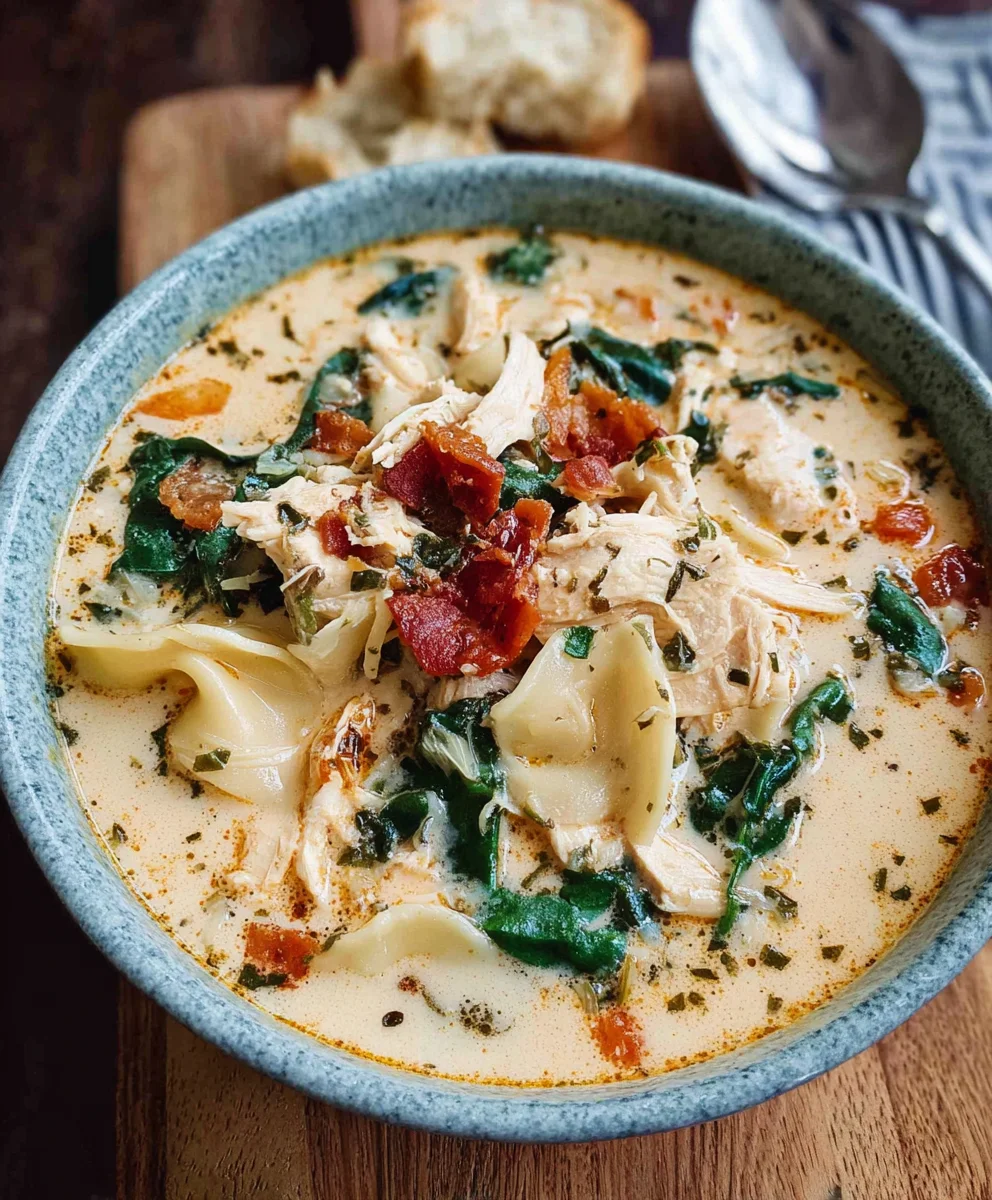 Creamy Tuscan Chicken Soup - Easy & Delicious