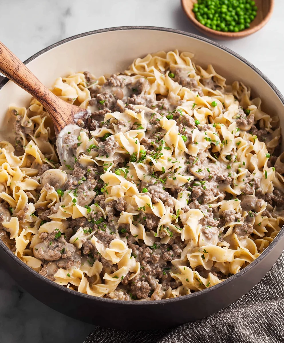 Quick Ground Beef Stroganoff Dinner