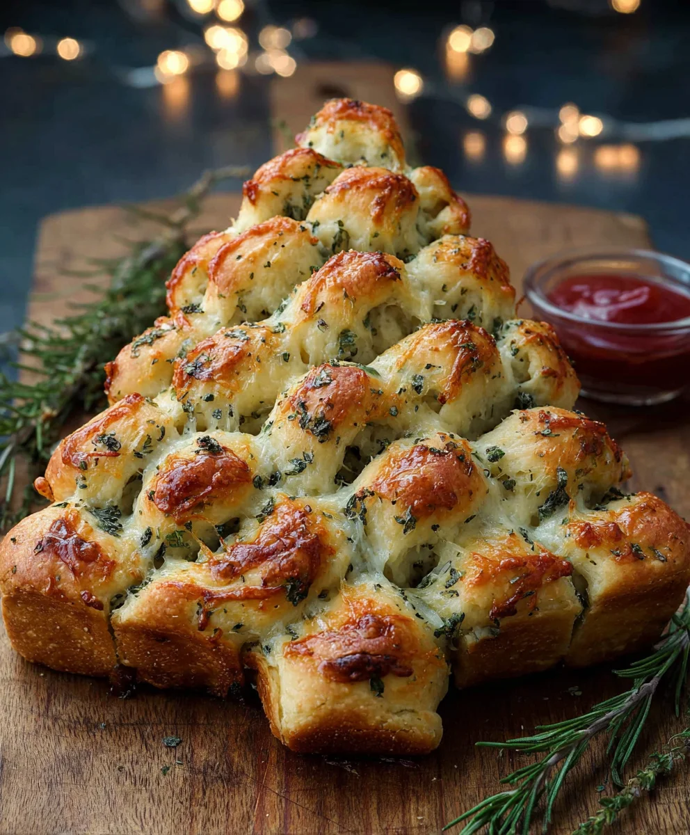 Cheesy Christmas Tree Bread - Festive & Easy Recipe