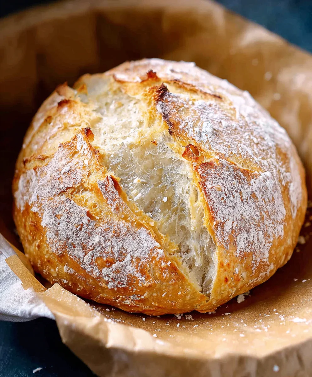 Dutch Oven No Knead Bread-Easy Crusty Loaf