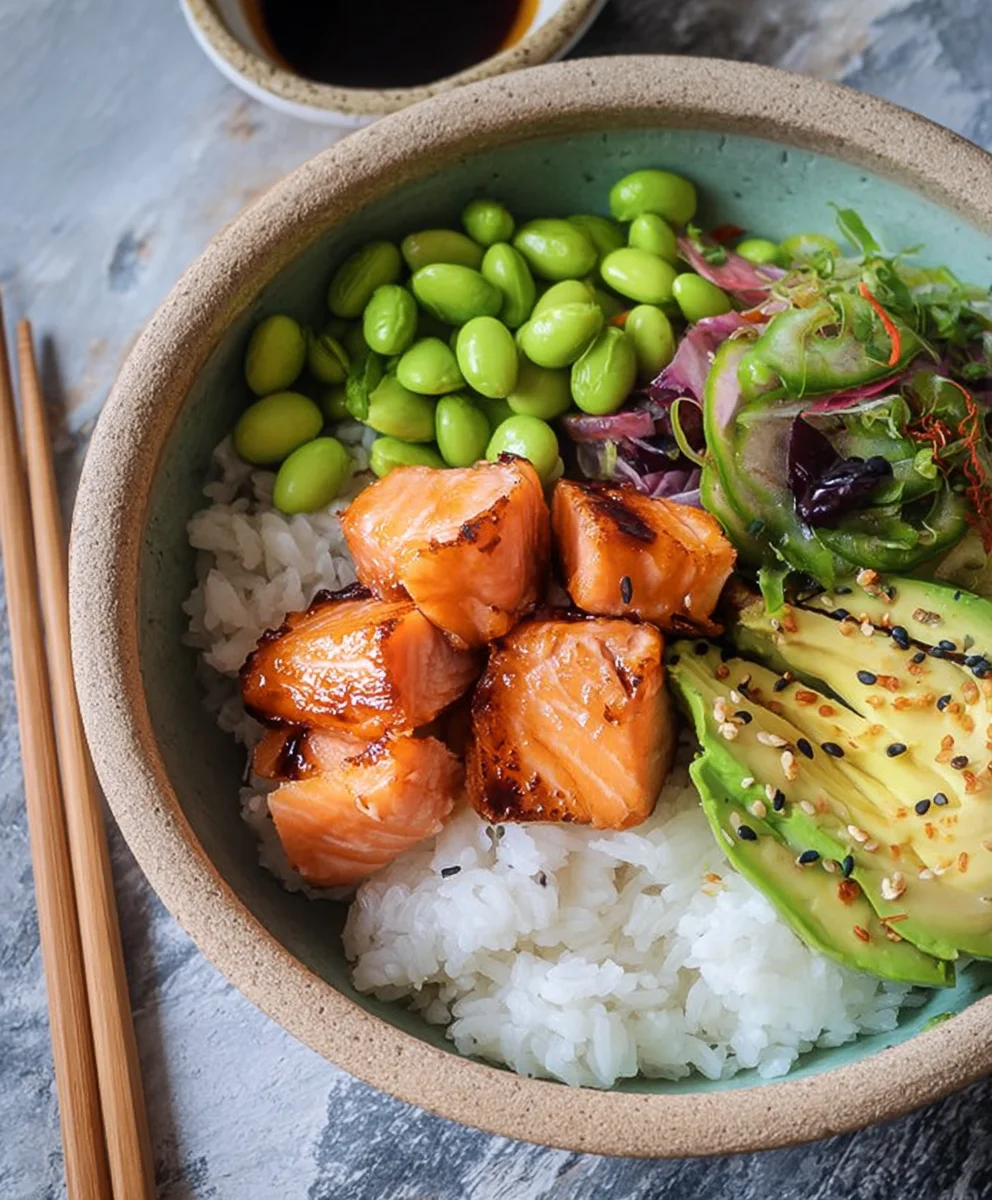 Gluten-Free Teriyaki Salmon Sushi Bowl Recipe