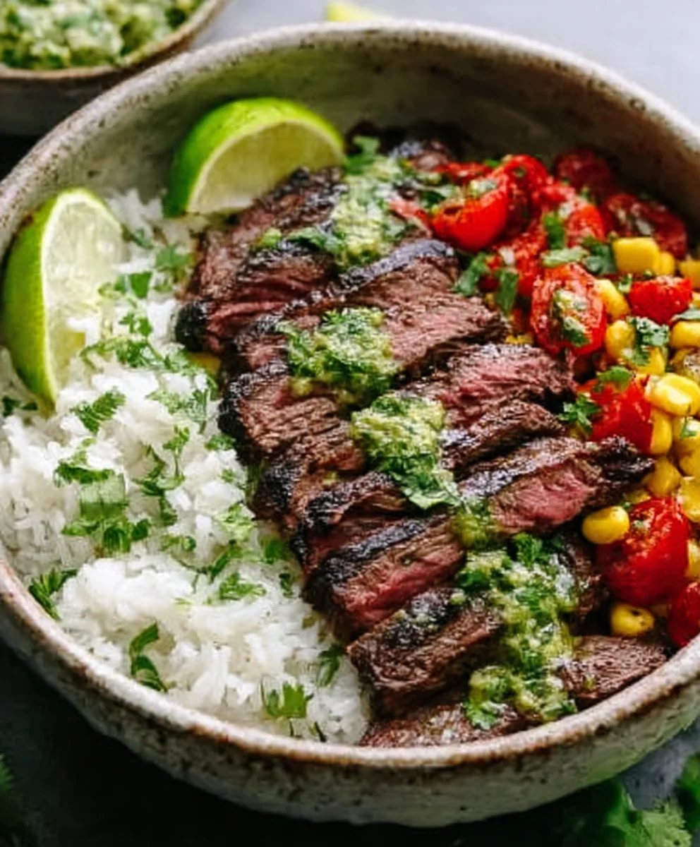 Cilantro Lime Beef Steak Bowls- Easy & Delicious