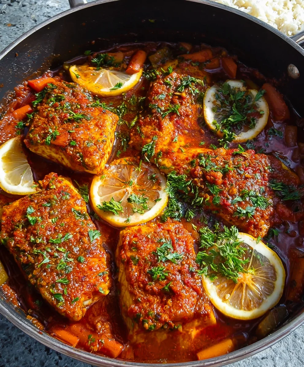 Spicy Moroccan Fish Recipe - Rich Sauce Delight