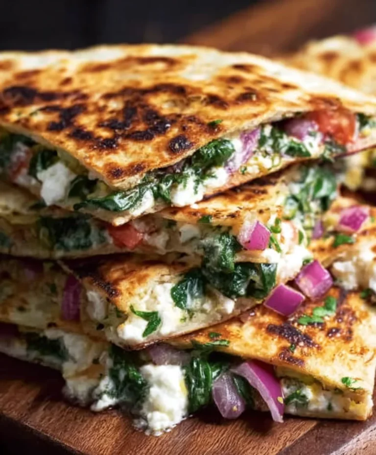 Mediterranean Spinach Feta Quesadillas Recipe