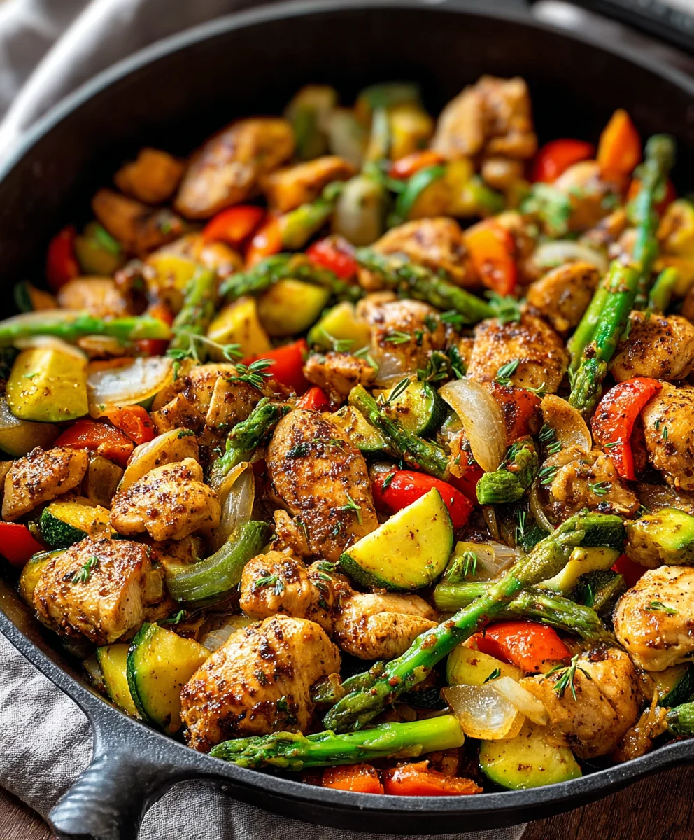 Healthy Chicken and Vegetable Skillet- Easy Meal