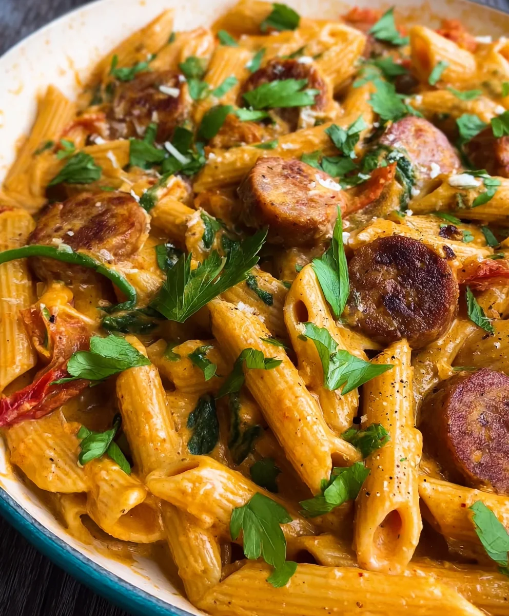 Creamy Cajun Sausage Pasta - Quick Minute Meal