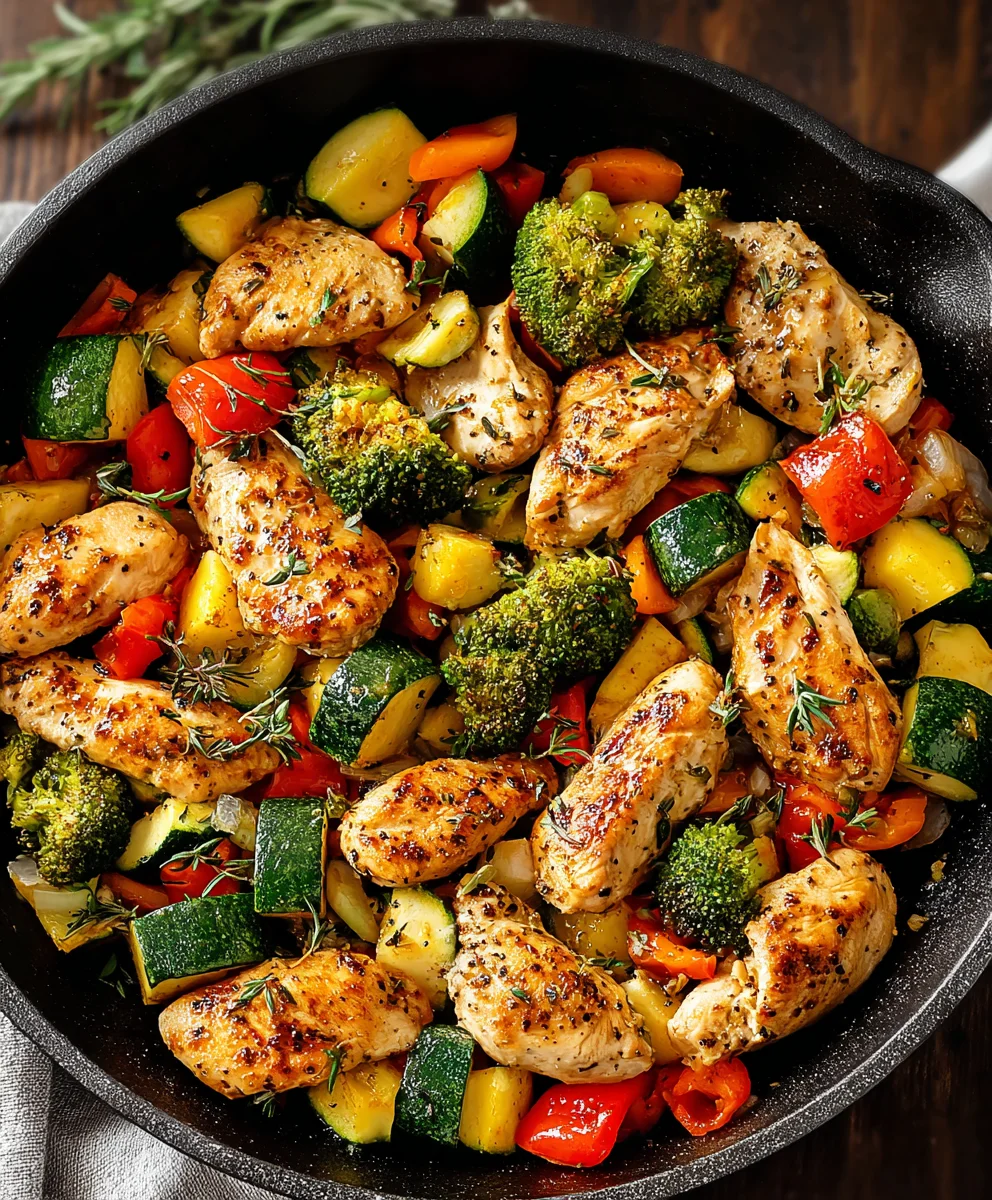 Healthy Chicken and Vegetable Skillet- Easy Meal