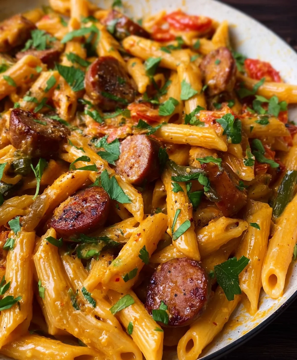 Creamy Cajun Sausage Pasta - Quick Minute Meal