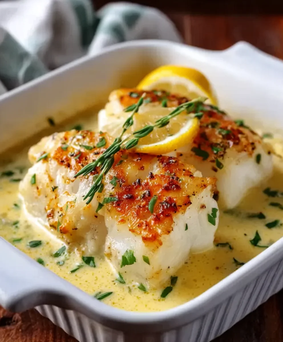 Easy Baked Cod Coconut Lemon Cream Sauce Recipe