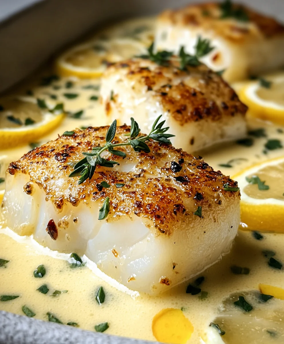 Baked Cod Coconut Lemon Cream Sauce Easy Weeknight Dinner