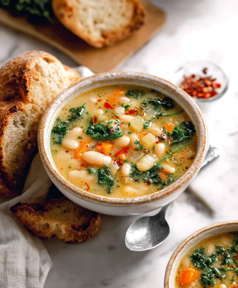 Hearty Tuscan White Bean Soup- Easy & Delicious