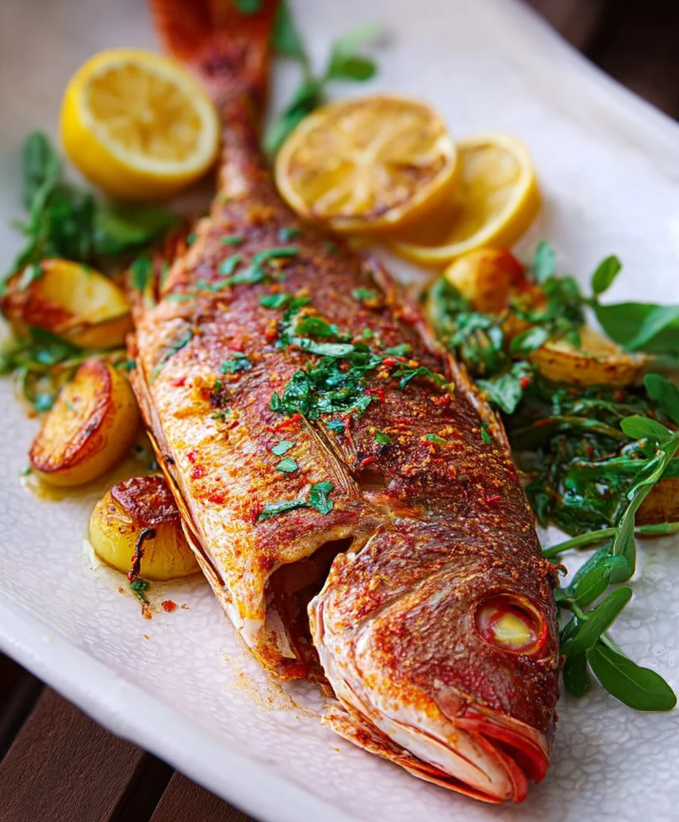 Oven Baked Whole Yellowtail Snapper Easy Recipe