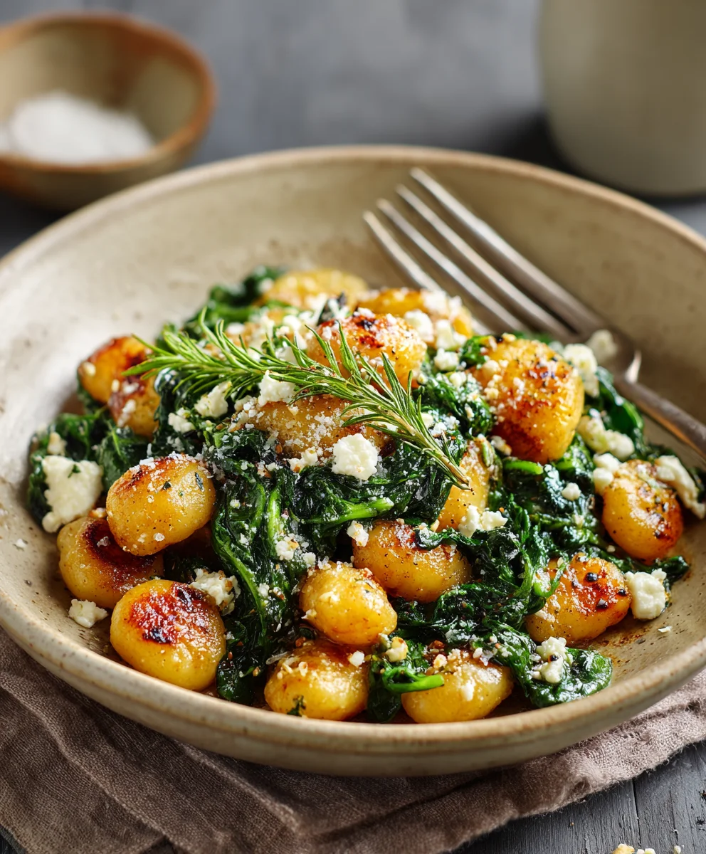 Crispy Gnocchi Spinach Feta Easy Recipe