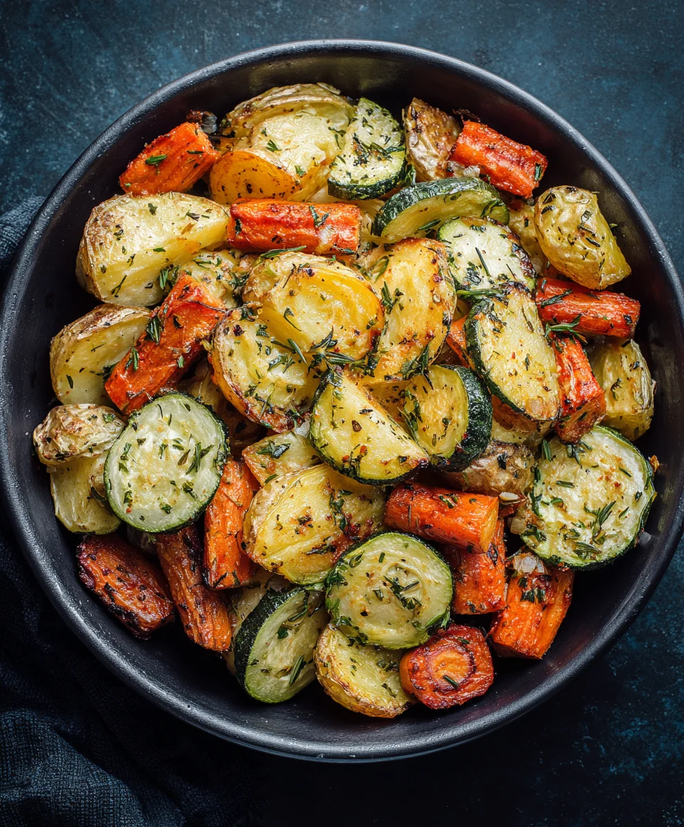 Garlic Herb Roasted Potatoes Carrots Zucchini
