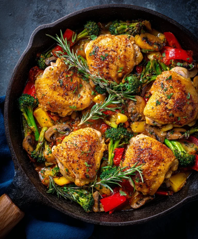 One Pot Chicken & Veggie Skillet – Low Carb Healthy Meal