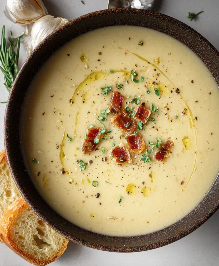 Easy Roasted Garlic Soup- Creamy & Delicious