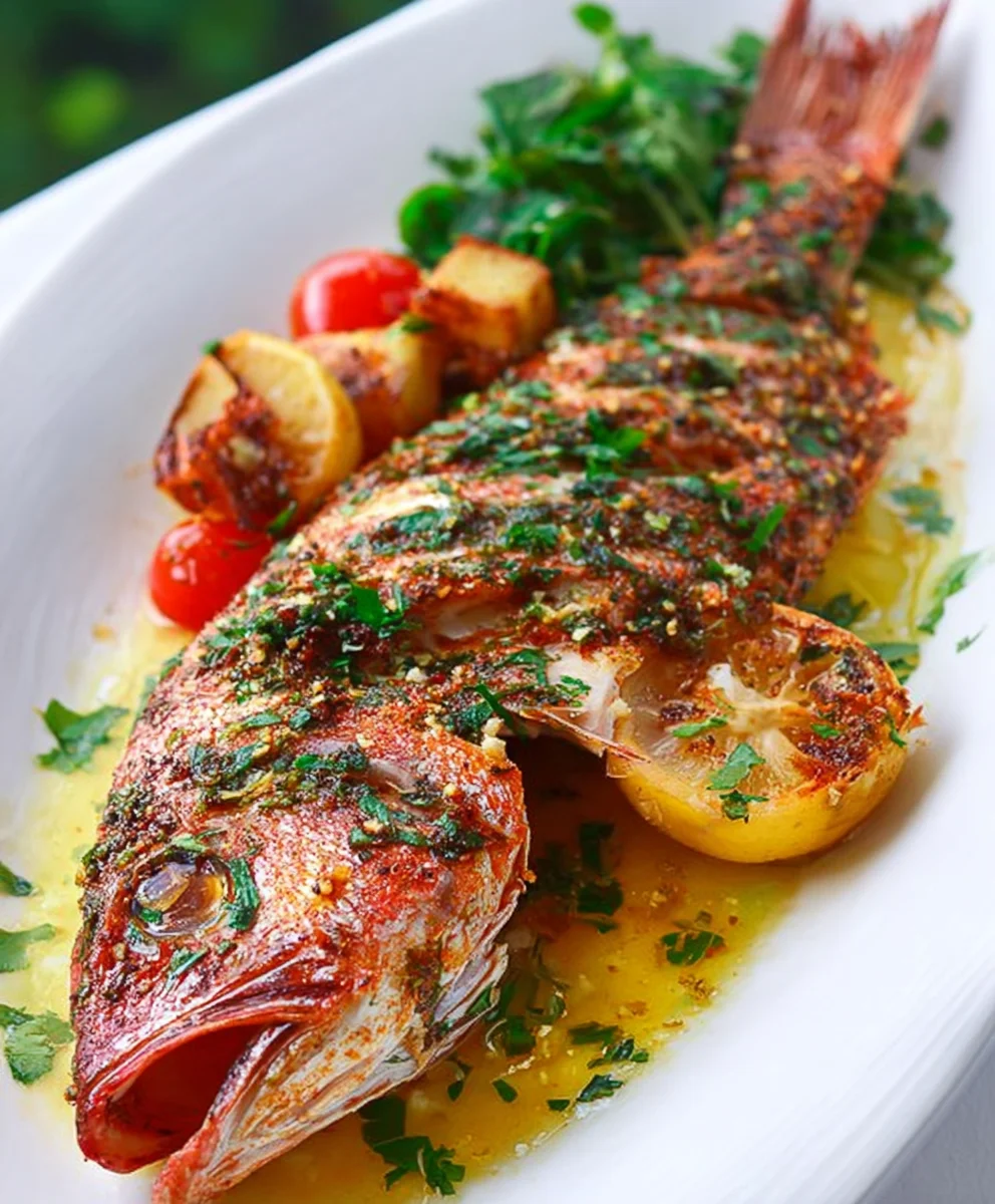 Oven Baked Whole Yellowtail Snapper Easy Recipe