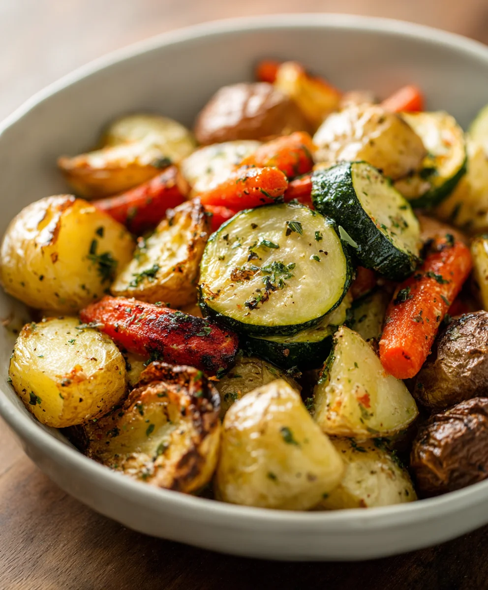 Garlic Herb Roasted Potatoes Carrots Zucchini