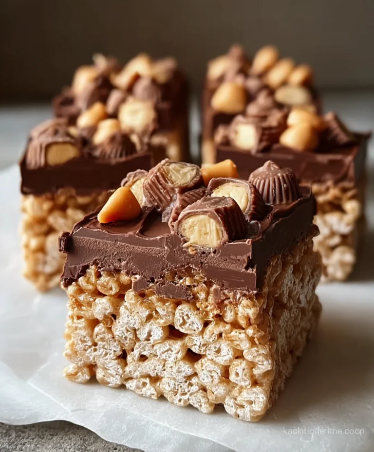 Peanut Butter Cup Rice Krispies Treats-Easy Recipe
