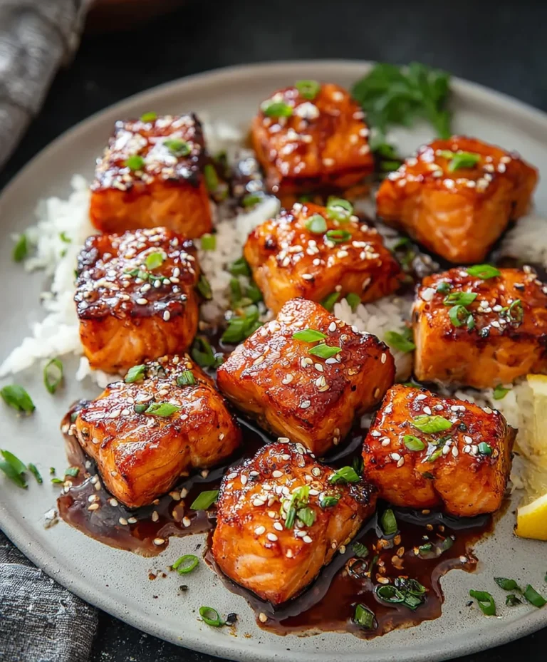 Quick Honey Garlic Salmon Bites Recipe