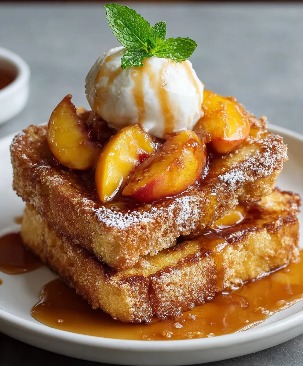 Easy Peach Cobbler French Toast Recipe