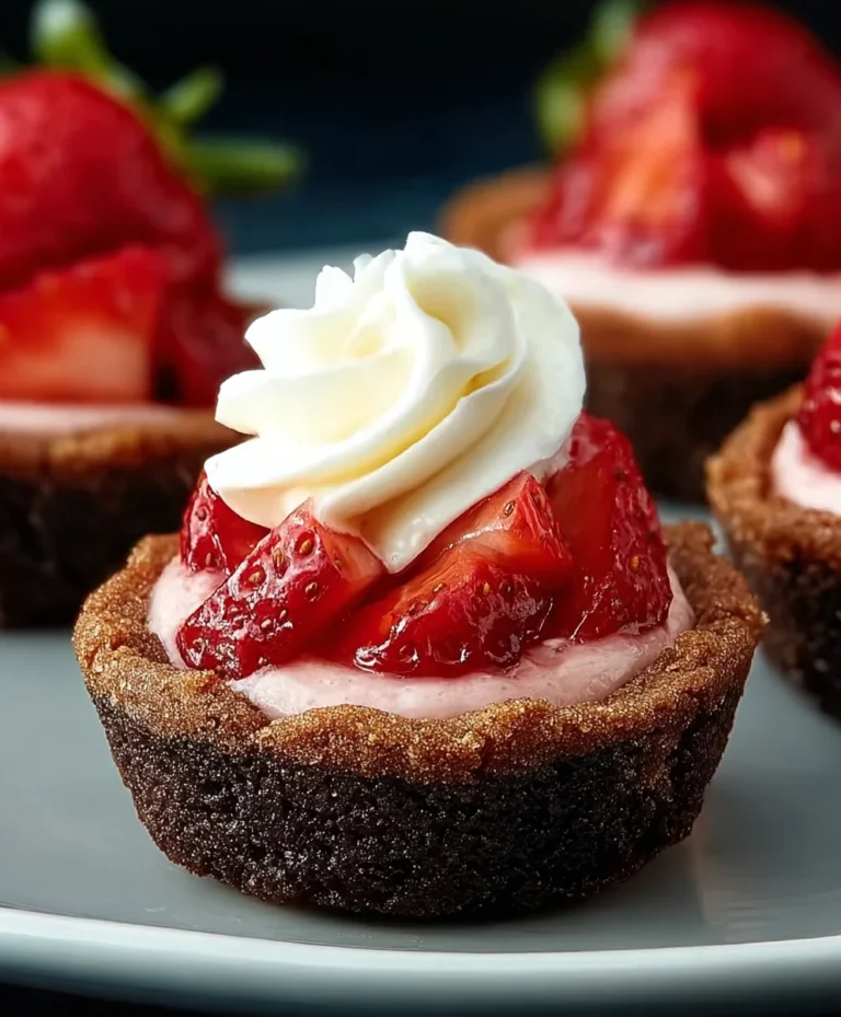 Strawberry Cheesecake Cookie Cups-Easy Sweet Treat