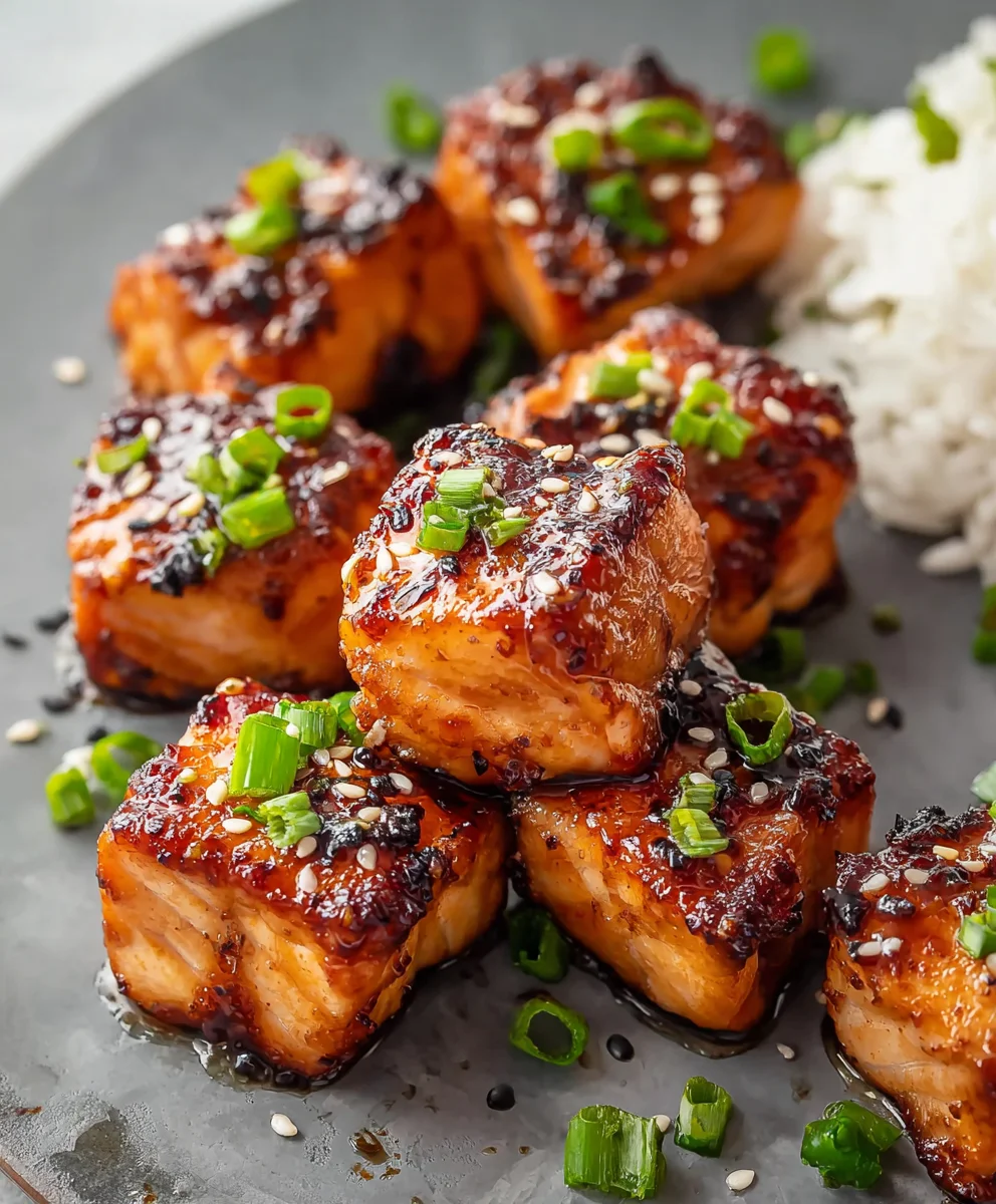 Quick Honey Garlic Salmon Bites Recipe