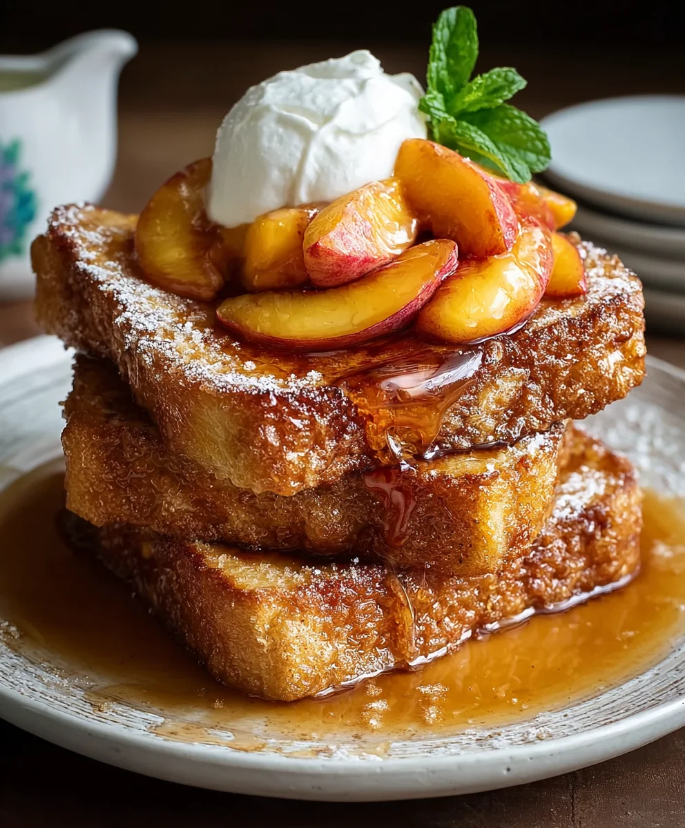 Easy Peach Cobbler French Toast Recipe