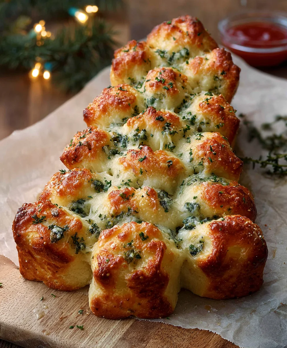 Cheesy Christmas Tree Bread - Festive & Easy Recipe