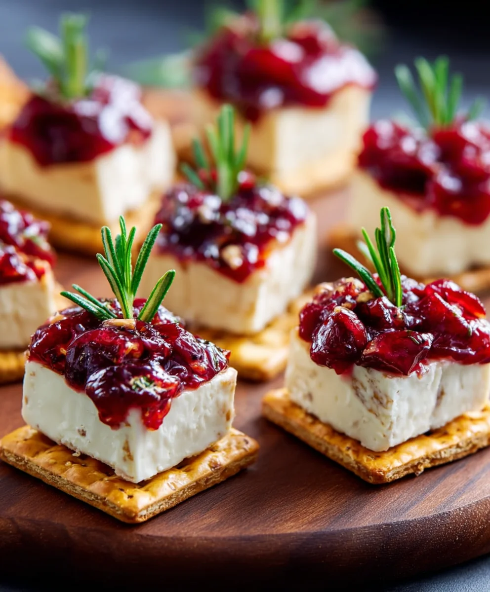 Easy No-Bake Cranberry Brie Bites Recipe