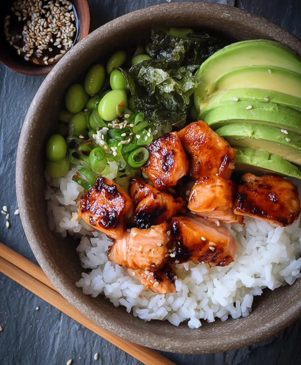 Gluten-Free Teriyaki Salmon Sushi Bowl Recipe