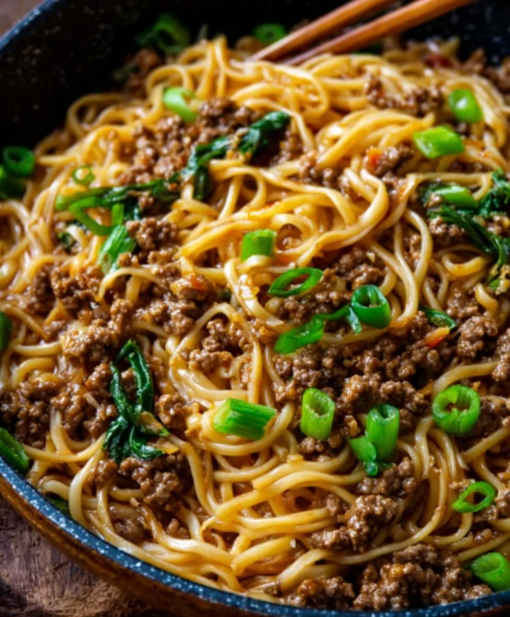 Quick Mongolian Beef Noodles- Easy Weeknight Dinner