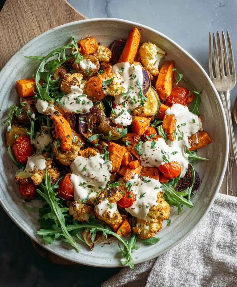 Glow Bowl Recipe- Roasted Veggies & Tahini Yogurt Sauce