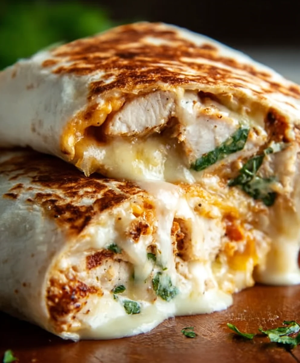 Easy Cheesy Garlic Chicken Wraps Recipe