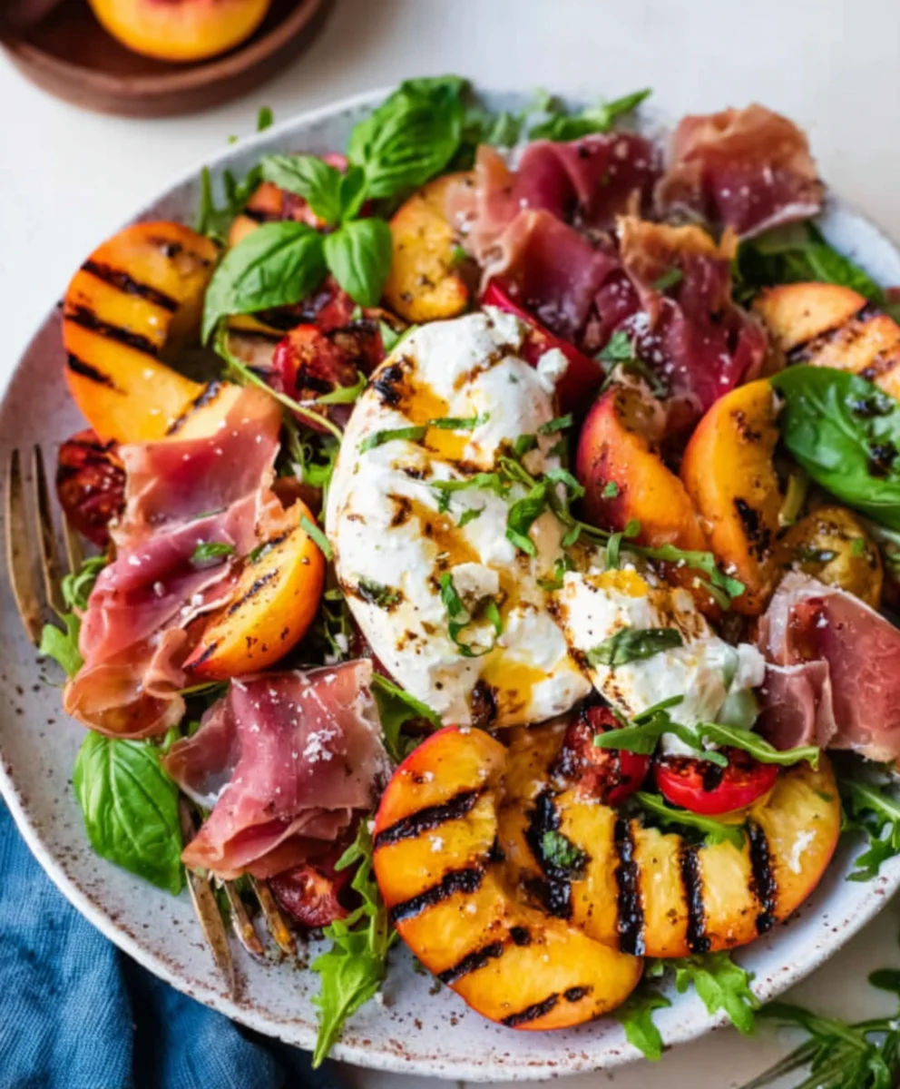 Grilled Nectarine Burrata Beef Beef Prosciutto Salad