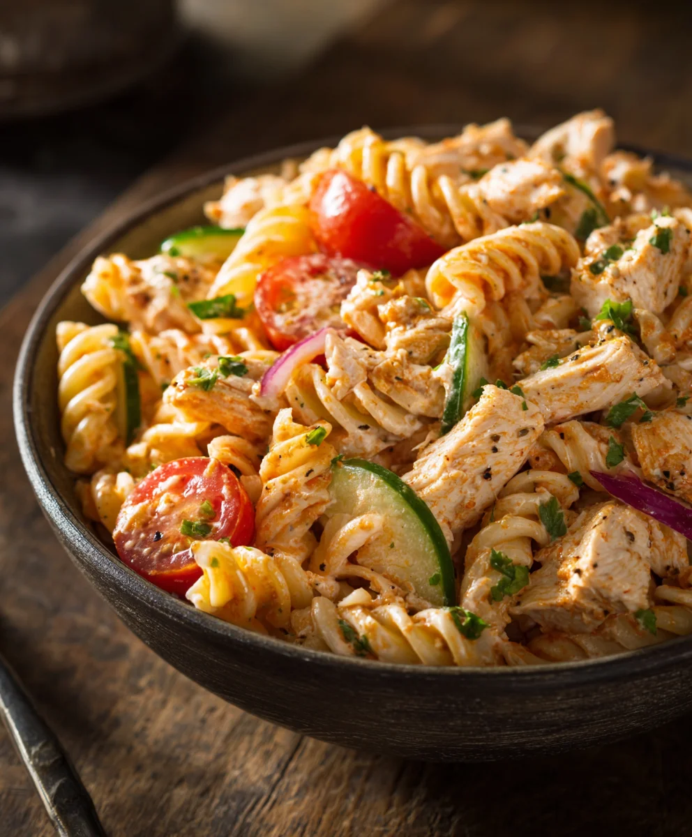 Easy BBQ Chicken Pasta Salad Recipe-Quick & Delicious
