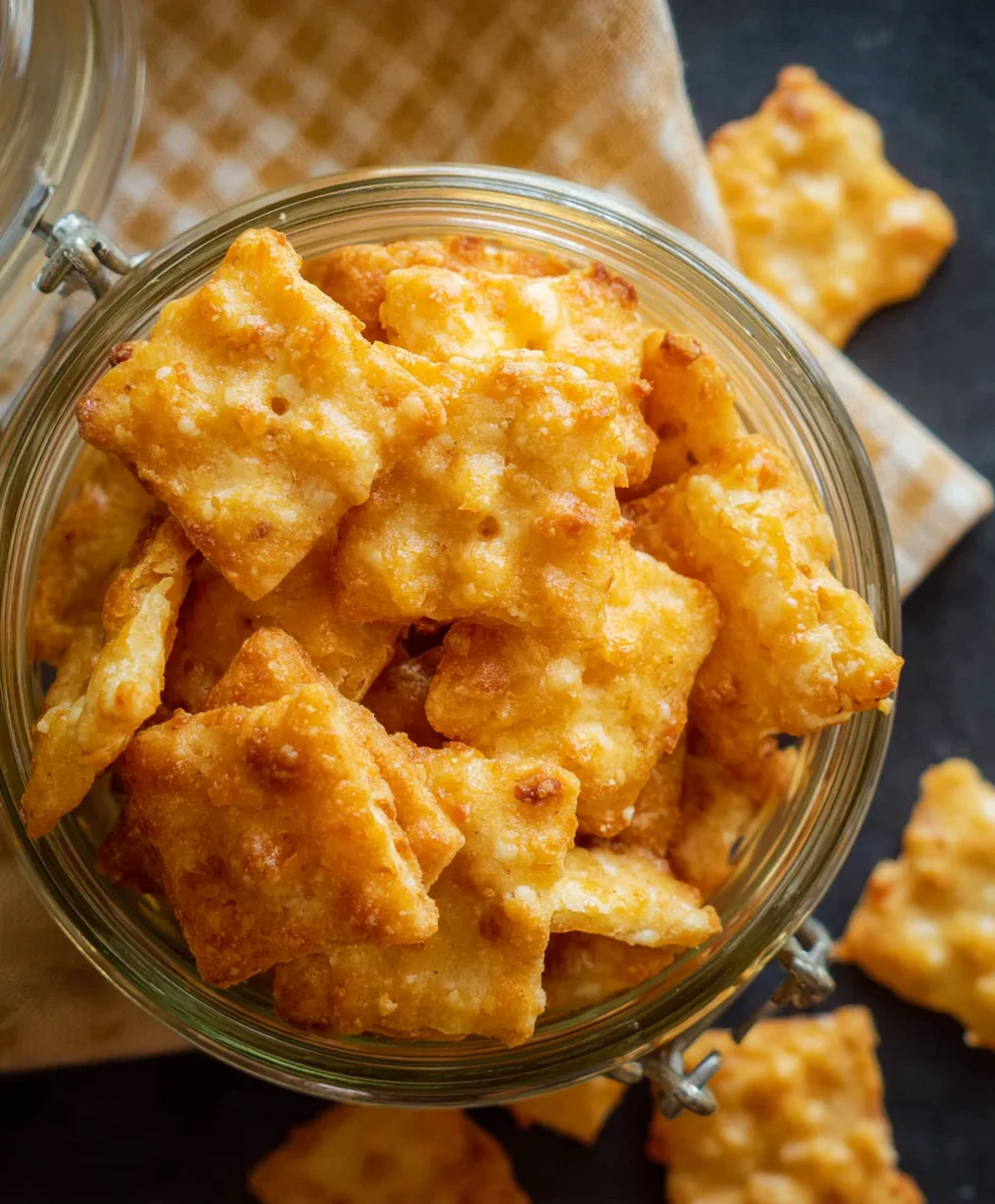 Cheesy Sourdough Cheddar Crackers - Easy Homemade Recipe