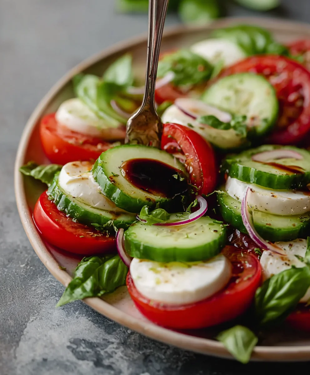 Cucumber Caprese Salad- Fresh & Easy Recipe