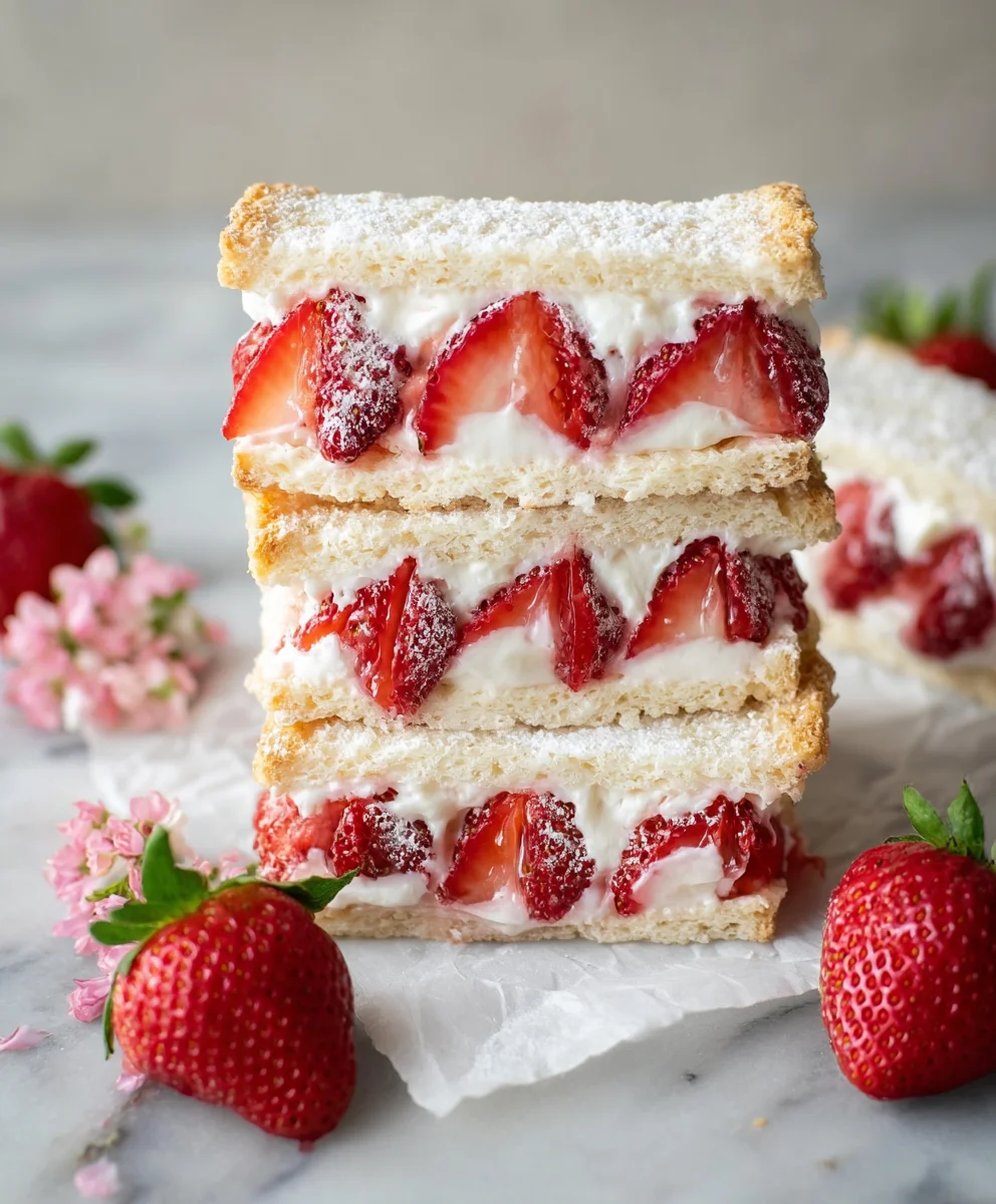 Strawberry Cream Sandwiches-Easy & Delicious Treat