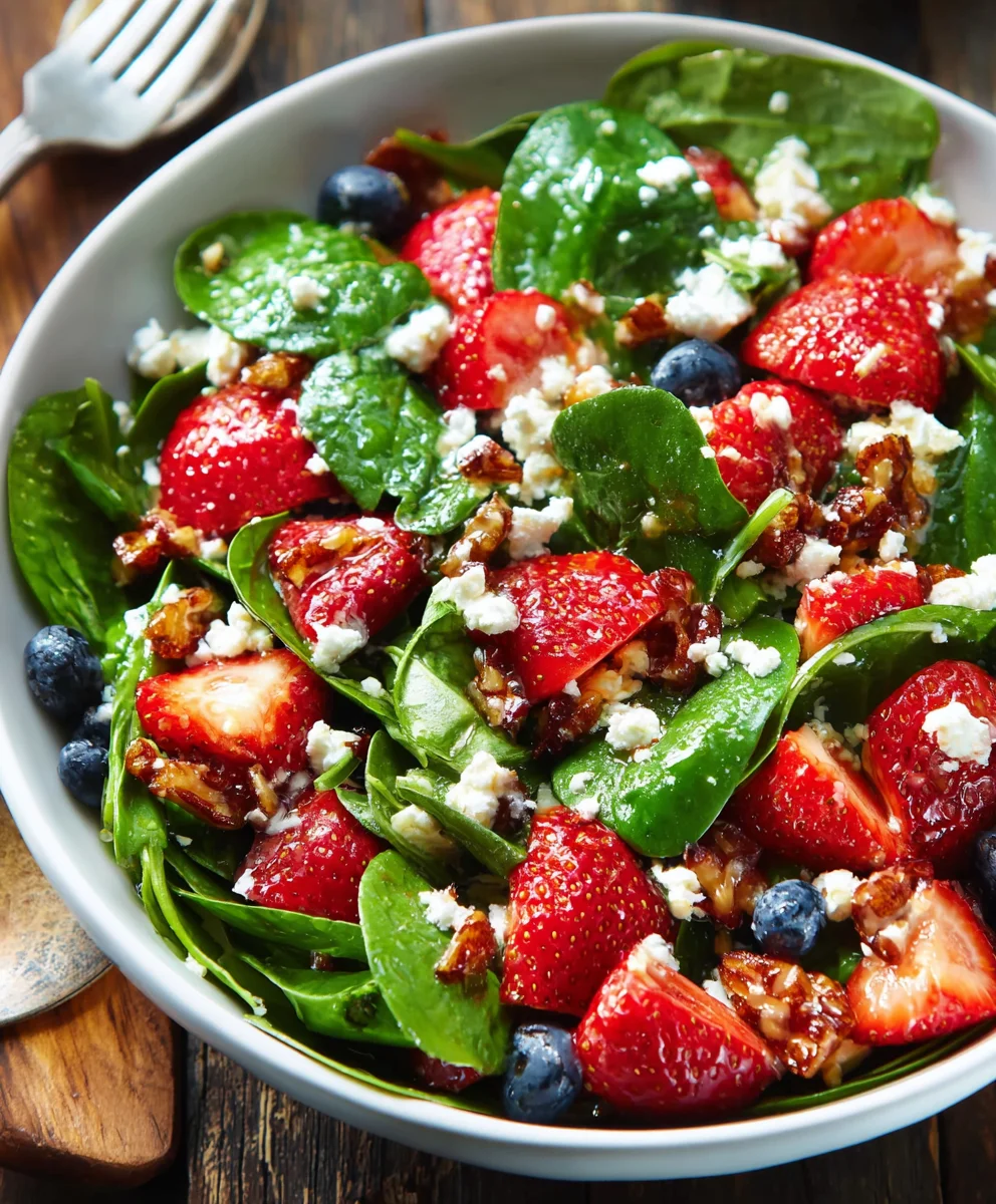 Quick Strawberry Spinach Salad Recipe- Easy & Fresh