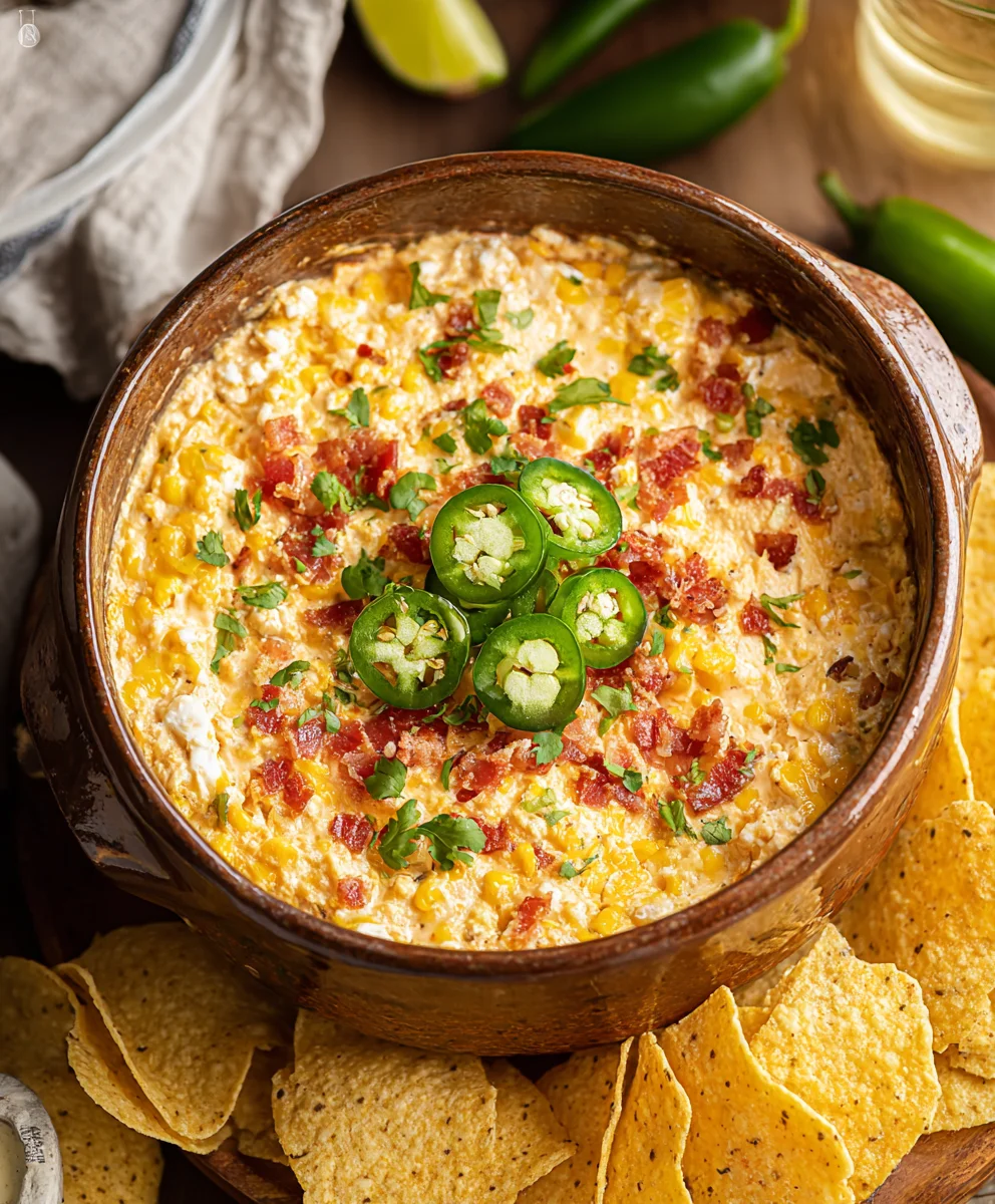Crockpot Jalapeno Corn Dip - Creamy Spicy Comfort Food