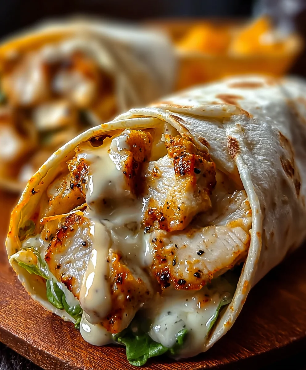 Cheesy Garlic Chicken Wraps – Easy Weeknight Meal