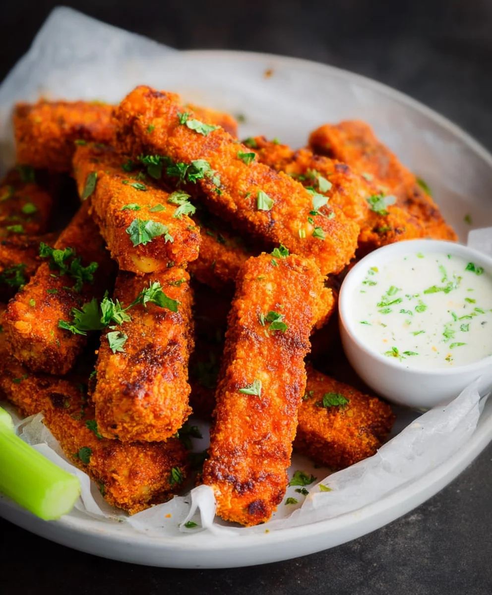 Crispy Baked Tofu Wings - Delicious Buffalo Style