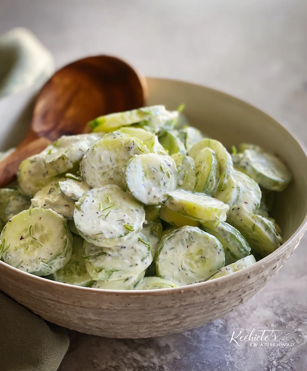 Creamy Cucumber Salad- Easy & Delicious Recipe