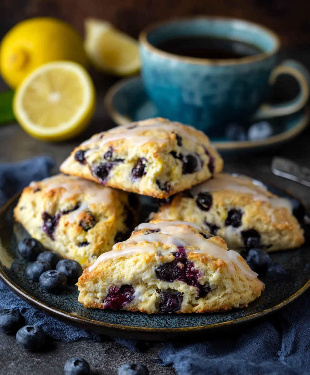 Sourdough Discard Blueberry Lemon Scones Recipe