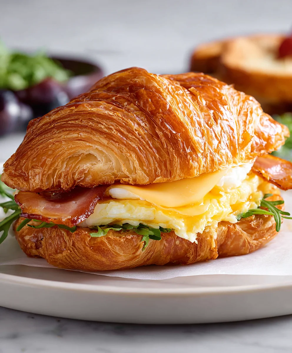Gourmet Croissant Breakfast Sandwiches - Easy & Delicious