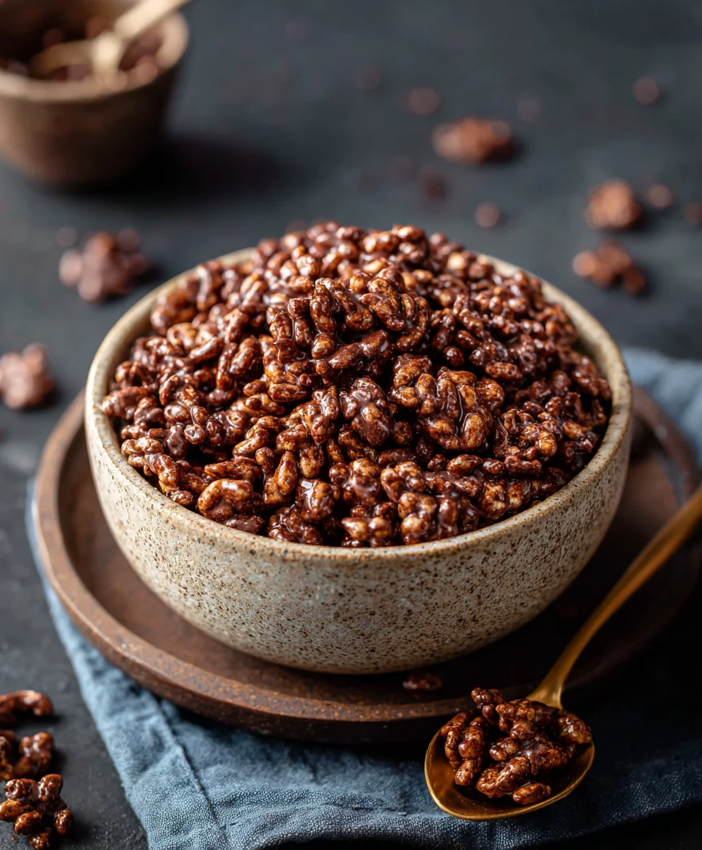 Healthy Crispy Chocolate Puffed Rice Cereal Treat