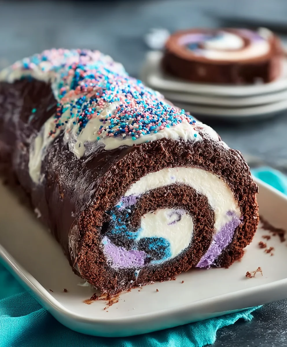 Galaxy Cake Roll Recipe - A Swirl of Cosmic Deliciousness